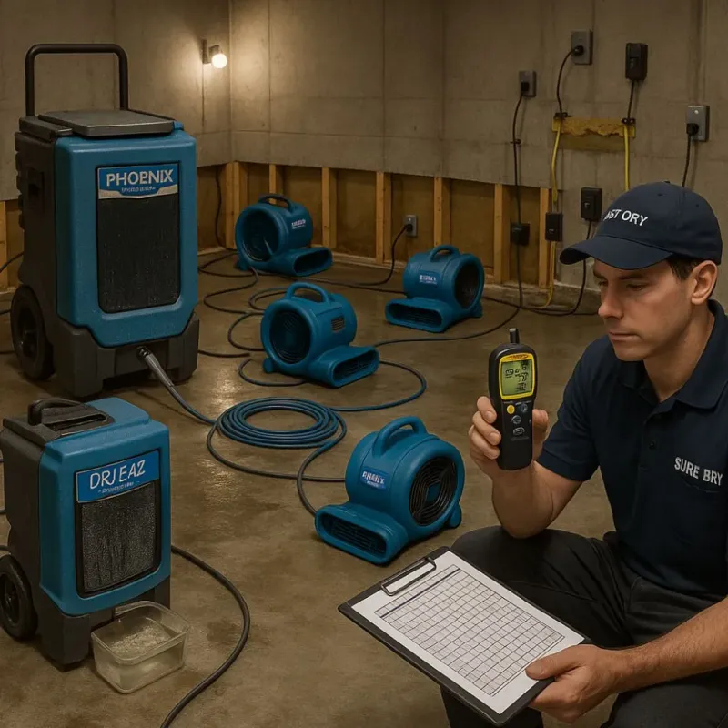 Structural Drying and Dehumidification process in Gray County, TX